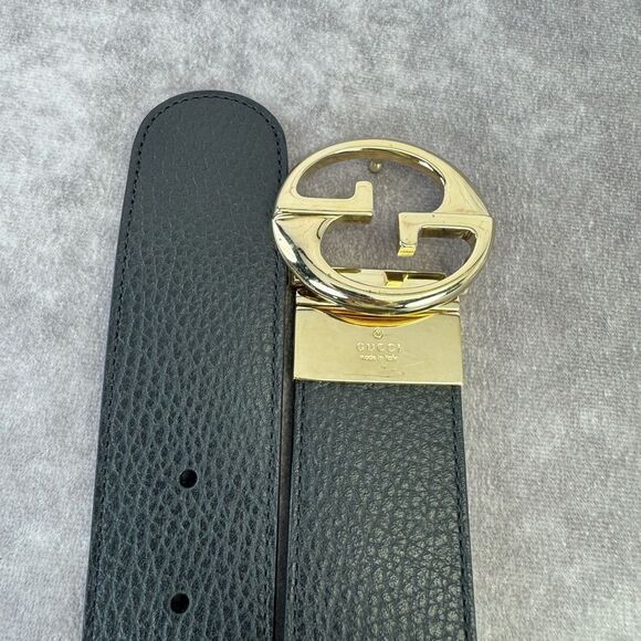Gucci GG Interlocking Reversible Brown Black  Leather Belt 450000 100/40” main image 6